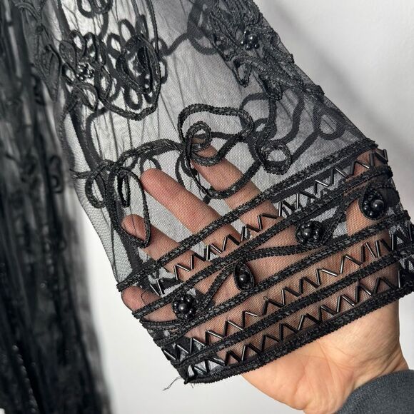 Neelam lace and sheer cover with beaded detailing - Picture 3 of 8